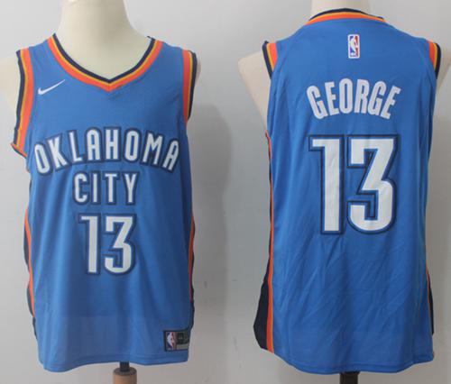 Nike Thunder #13 Paul George Blue Stitched NBA Jersey Nike Thunder #13 Paul George Blue Stitched NBA Jersey