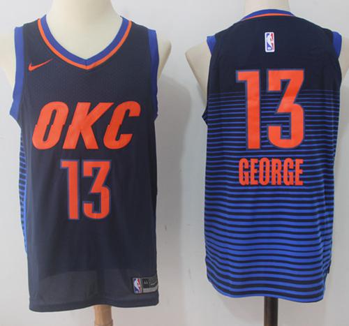 Nike Thunder #13 Paul George Navy Blue Statement Edition NBA Swingman Jersey Nike Thunder #13 Paul George Navy Blue Statement Edition NBA Swingman Jersey
