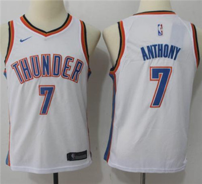 Nike Thunder #7 Carmelo Anthony White Youth NBA Swingman Jersey