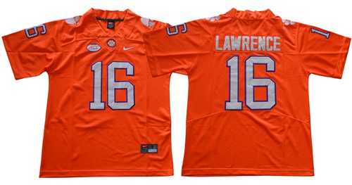 Nike Tigers #16 Trevor Lawrence Orange Limited Stitched NCAA Jersey Nike Tigers #16 Trevor Lawrence Orange Limited Stitched NCAA Jersey