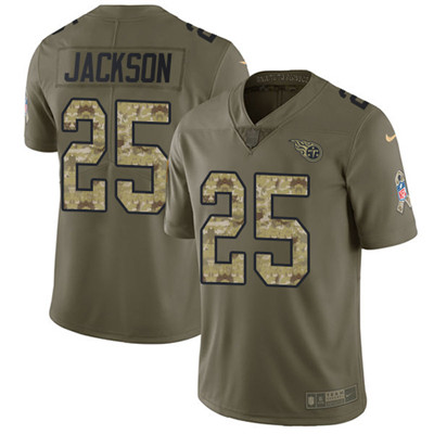Nike Titans #25 Adoree' Jackson Olive Camo Youth Stitched NFL Limited 2017 Salute to Service Jersey