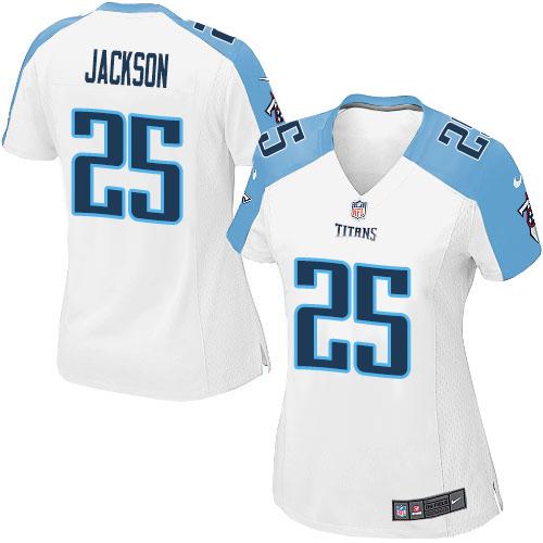 Nike Titans #25 Adoree' Jackson White Women's Stitched NFL Elite Jersey Nike Titans #25 Adoree' Jackson White Women's Stitched NFL Elite Jersey