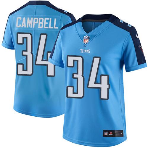 Nike Titans #34 Earl Campbell Light Blue Team Color Women's Stitched NFL Vapor Untouchable Limited Jersey Nike Titans #34 Earl Campbell Light Blue Team Color Women's Stitched NFL Vapor Untouchable Limited Jersey