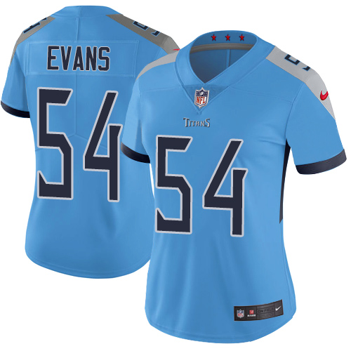 Nike Titans #54 Rashaan Evans Light Blue Team Color Women's Stitched NFL Vapor Untouchable Limited Jersey Nike Titans #54 Rashaan Evans Light Blue Team Color Women's Stitched NFL Vapor Untouchable Limited Jersey