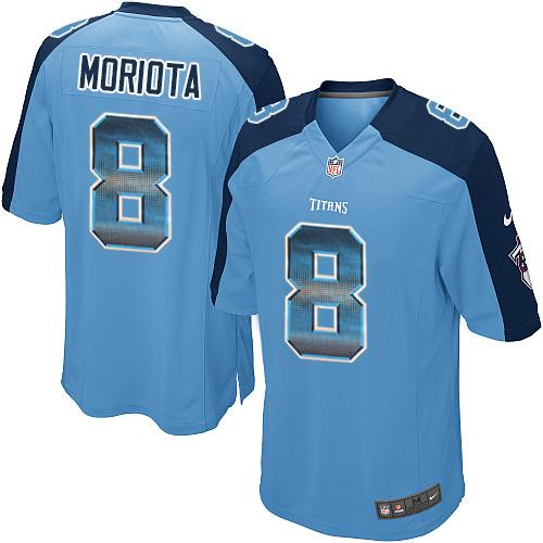 Nike Titans #8 Marcus Mariota Light Blue Team Color Men's Stitched NFL Limited Strobe Jersey Nike Titans #8 Marcus Mariota Light Blue Team Color Men's Stitched NFL Limited Strobe Jersey