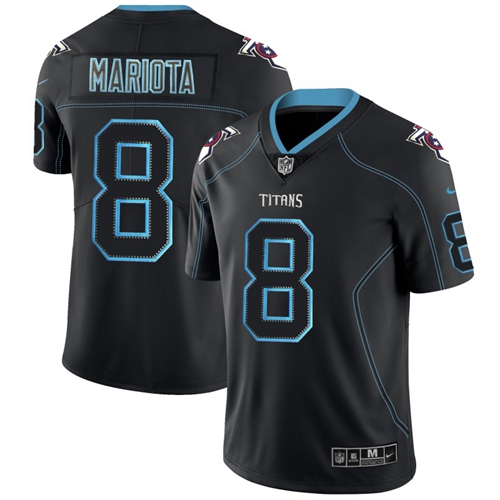 Nike Titans #8 Marcus Mariota Lights Out Black Men's Stitched NFL Limited Rush Jersey