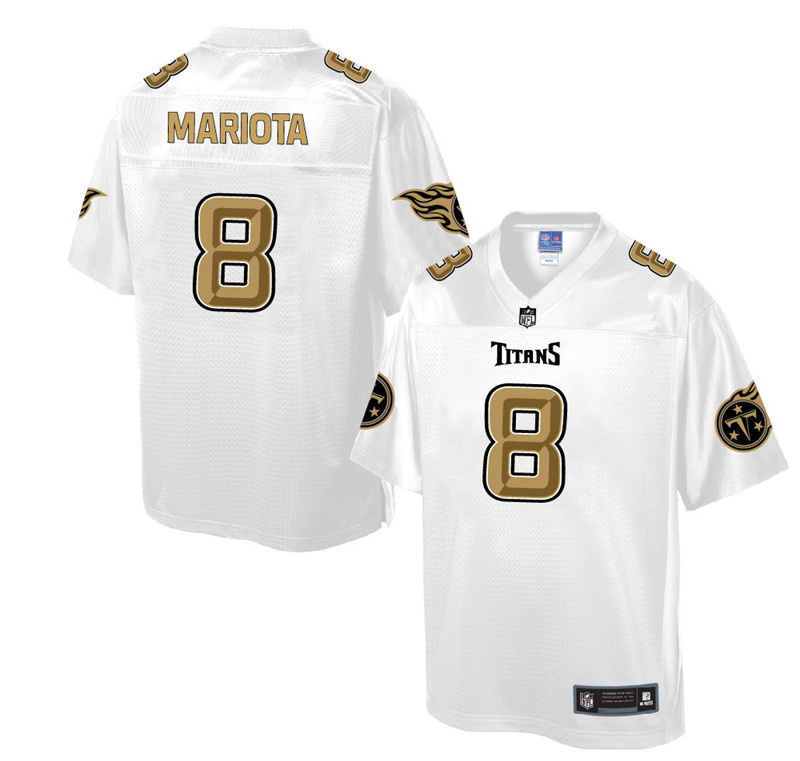 Nike Titans #8 Marcus Mariota White Men's NFL Pro Line Fashion Elite Jersey