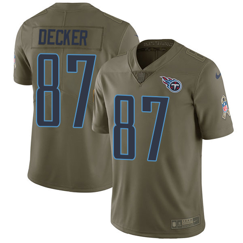 Nike Titans #87 Eric Decker Olive Men's Stitched NFL Limited 2017 Salute to Service Jersey