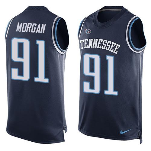 Nike Titans #91 Derrick Morgan Navy Blue Alternate Men's Stitched NFL Limited Tank Top Jersey Nike Titans #91 Derrick Morgan Navy Blue Alternate Men's Stitched NFL Limited Tank Top Jersey