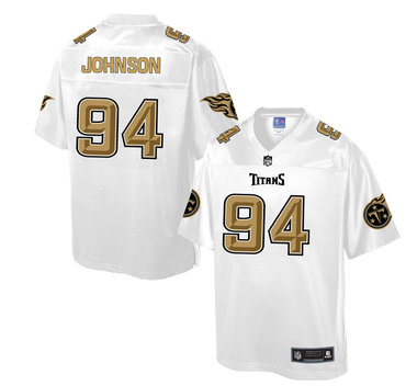 Nike Titans #94 Austin Johnson White Men's NFL Pro Line Fashion Elite Jersey
