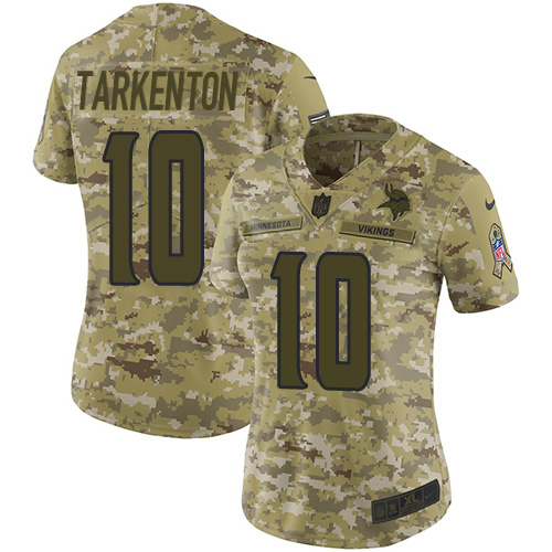 Nike Vikings #10 Fran Tarkenton Camo Women's Stitched NFL Limited 2018 Salute to Service Jersey Nike Vikings #10 Fran Tarkenton Camo Women's Stitched NFL Limited 2018 Salute to Service Jersey