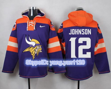 Nike Vikings #12 Charles Johnson Purple Player Pullover NFL Hoodie