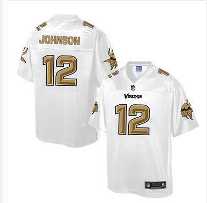 Nike Vikings #12 Charles Johnson White Men's NFL Pro Line Fashion Game Jersey