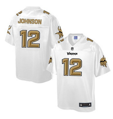 Nike Vikings #12 Charles Johnson White Men's NFL Pro Line Fashion Game Jersey