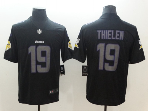 Nike Vikings #19 Adam Thielen Black Men's Stitched NFL Limited Rush Impact Jersey