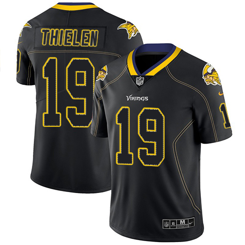 Nike Vikings #19 Adam Thielen Lights Out Black Men's Stitched NFL Limited Rush Jersey Nike Vikings #19 Adam Thielen Lights Out Black Men's Stitched NFL Limited Rush Jersey