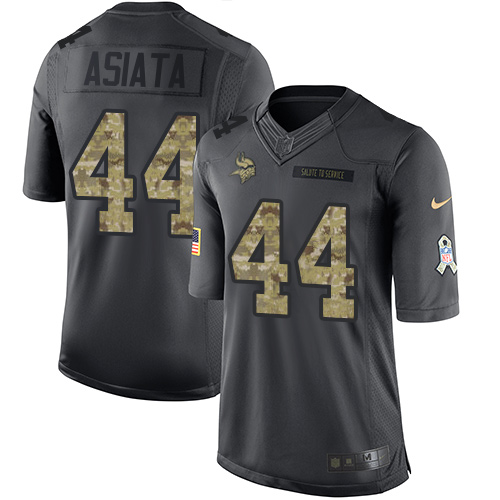 Nike Vikings #44 Matt Asiata Black Men's Stitched NFL Limited 2016 Salute To Service Jersey Nike Vikings #44 Matt Asiata Black Men's Stitched NFL Limited 2016 Salute To Service Jersey