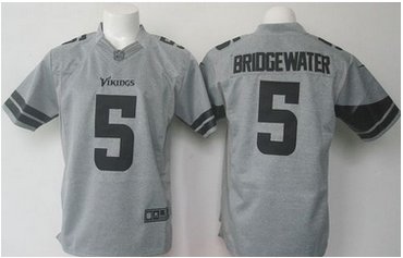 Nike Vikings #5 Teddy Bridgewater Gray Men's Stitched NFL Limited Gridiron Gray Jersey Nike Vikings #5 Teddy Bridgewater Gray Men's Stitched NFL Limited Gridiron Gray Jersey