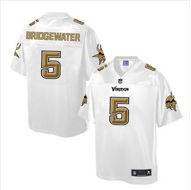 Nike Vikings #5 Teddy Bridgewater White Men's NFL Pro Line Fashion Game Jersey
