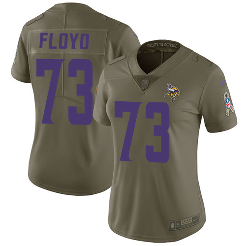 Nike Vikings #73 Sharrif Floyd Olive Women's Stitched NFL Limited 2017 Salute to Service Jersey Nike Vikings #73 Sharrif Floyd Olive Women's Stitched NFL Limited 2017 Salute to Service Jersey