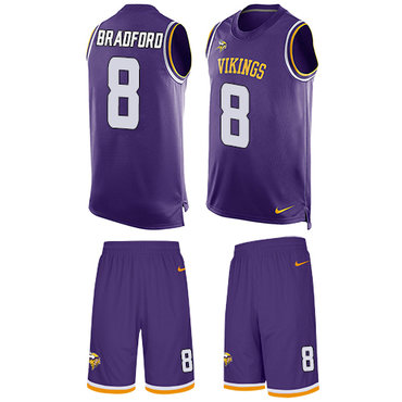 Nike Vikings #8 Sam Bradford Purple Team Color Men's Stitched NFL Limited Tank Top Suit Jersey Nike Vikings #8 Sam Bradford Purple Team Color Men's Stitched NFL Limited Tank Top Suit Jersey