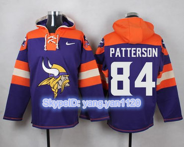 Nike Vikings #84 Cordarrelle Patterson Purple Player Pullover NFL Hoodie