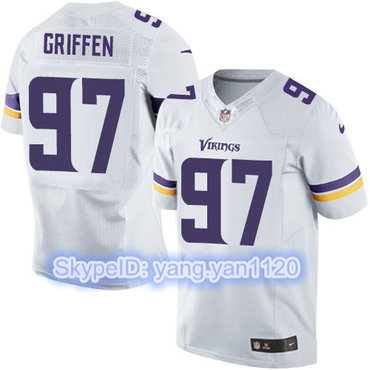 Nike Vikings #97 Everson Griffen White Men's Stitched NFL Elite Jersey Nike Vikings #97 Everson Griffen White Men's Stitched NFL Elite Jersey