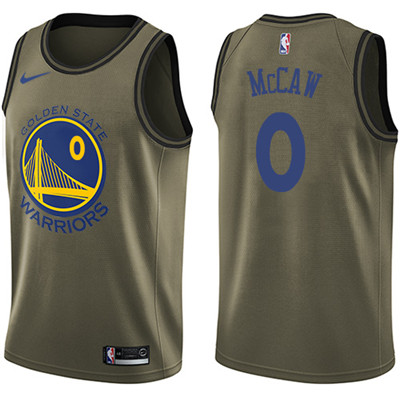 Nike Warriors #0 Patrick McCaw Green Salute to Service Youth NBA Swingman Jersey