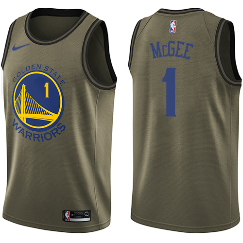 Nike Warriors #1 JaVale McGee Green Salute to Service NBA Swingman Jersey