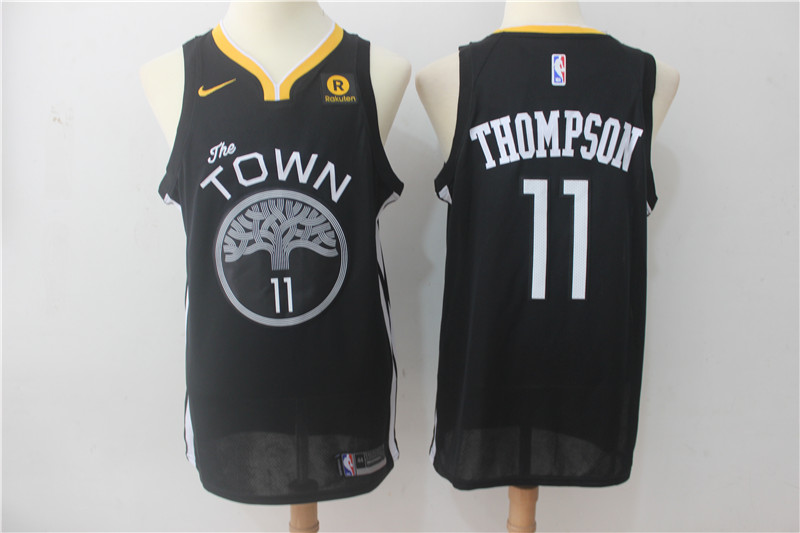Nike Warriors #11 Klay Thompson Black titced Swingman Jersey Nike Warriors #11 Klay Thompson Black titced Swingman Jersey