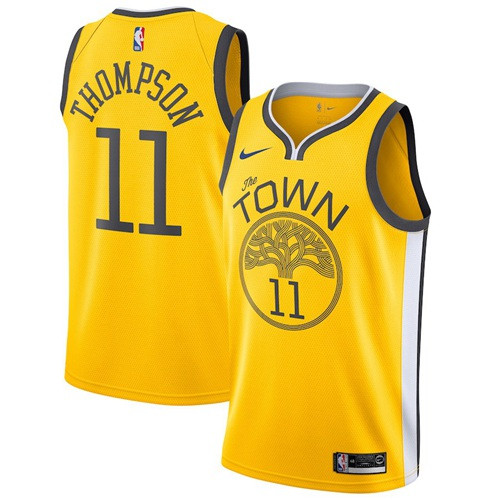 Nike Warriors #11 Klay Thompson Gold NBA Swingman Earned Edition Jersey Nike Warriors #11 Klay Thompson Gold NBA Swingman Earned Edition Jersey