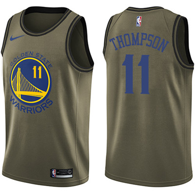Nike Warriors #11 Klay Thompson Green Salute to Service Youth NBA Swingman Jersey Nike Warriors #11 Klay Thompson Green Salute to Service Youth NBA Swingman Jersey