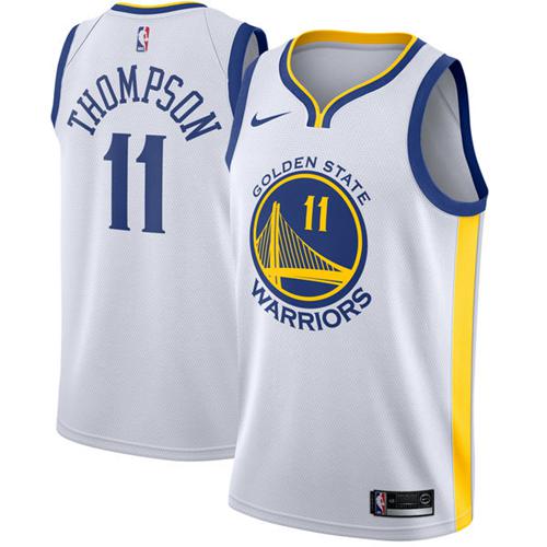 Nike Warriors #11 Klay Thompson White Stitched NBA Swingman Jersey Nike Warriors #11 Klay Thompson White Stitched NBA Swingman Jersey