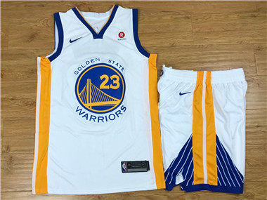 Nike Warriors #23 Draymond Green White Swingman Jersey(With Shorts) Nike Warriors #23 Draymond Green White Swingman Jersey(With Shorts)