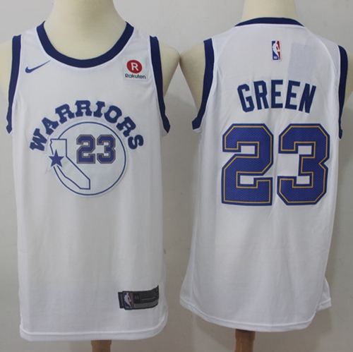 Nike Warriors #23 Draymond Green White Throwback NBA Swingman Hardwood Classics Jersey Nike Warriors #23 Draymond Green White Throwback NBA Swingman Hardwood Classics Jersey