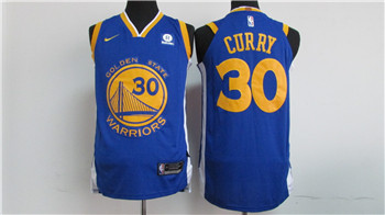 Nike Warriors #30 Stephen Curry Blue 2017-18 Stitched NBA Jersey