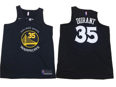 Nike Warriors #35 Kevin Durant Black Stitched NBA  Jersey