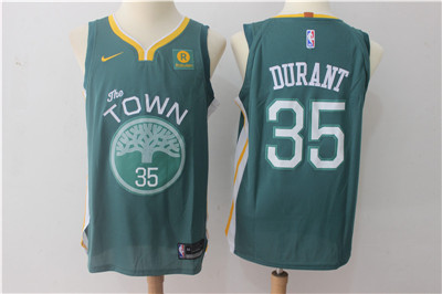 Nike Warriors #35 Kevin Durant Green The Town Authentic Stitched NBA Jersey Nike Warriors #35 Kevin Durant Green The Town Authentic Stitched NBA Jersey