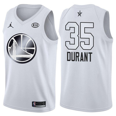 Nike Warriors #35 Kevin Durant Jordan Brand White 2018 All-Star Game Swingman Jersey