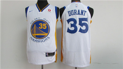 Nike Warriors #35 Kevin Durant White 2017-18 Stitched NBA Jersey