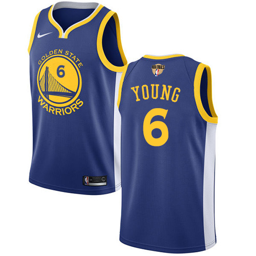 Nike Warriors #6 Nick Young Blue The Finals Patch NBA Swingman Icon Edition Jersey