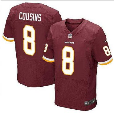 Nike Washington Redskins #8 Kirk Cousins Burgundy Red Team Color NFL Elite Jersey