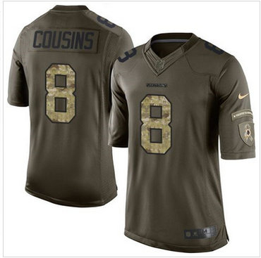 Nike Washington Redskins #8 Kirk Cousins Green Men's Stitched NFL Limited Salute to Service Jersey