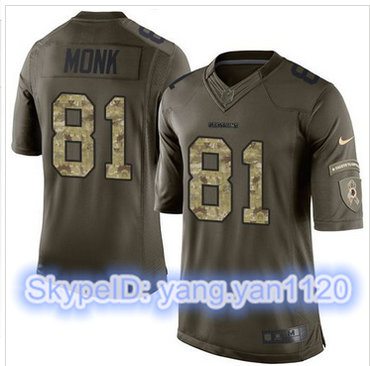 Nike Washington Redskins #81 Art Monk Green Men's Stitched NFL Limited Salute to Service Jersey
