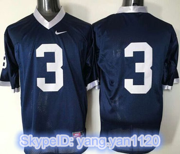 Nittany lions #3 Navy Blue Stitched NCAA Jersey