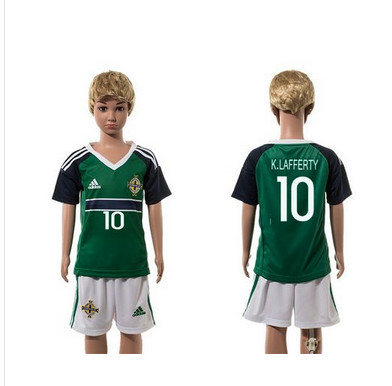 Northern Ireland #10 K.Lafferty Green Home Kid Soccer Country Jersey Northern Ireland #10 K.Lafferty Green Home Kid Soccer Country Jersey