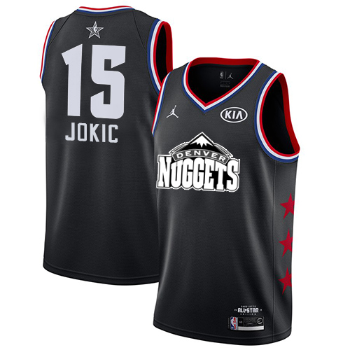 Nuggets #15 Nikola Jokic Black Youth Basketball Jordan Swingman 2019 All-Star Game Jersey