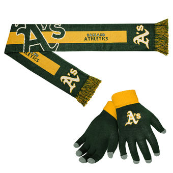 Oakland Athletics Gloves & Scarf Set