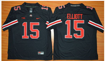 Ohio State Buckeyes #15 Ezekiel Elliott Black(Red No.) Limited Stitched NCAA Jersey Ohio State Buckeyes #15 Ezekiel Elliott Black(Red No.) Limited Stitched NCAA Jersey