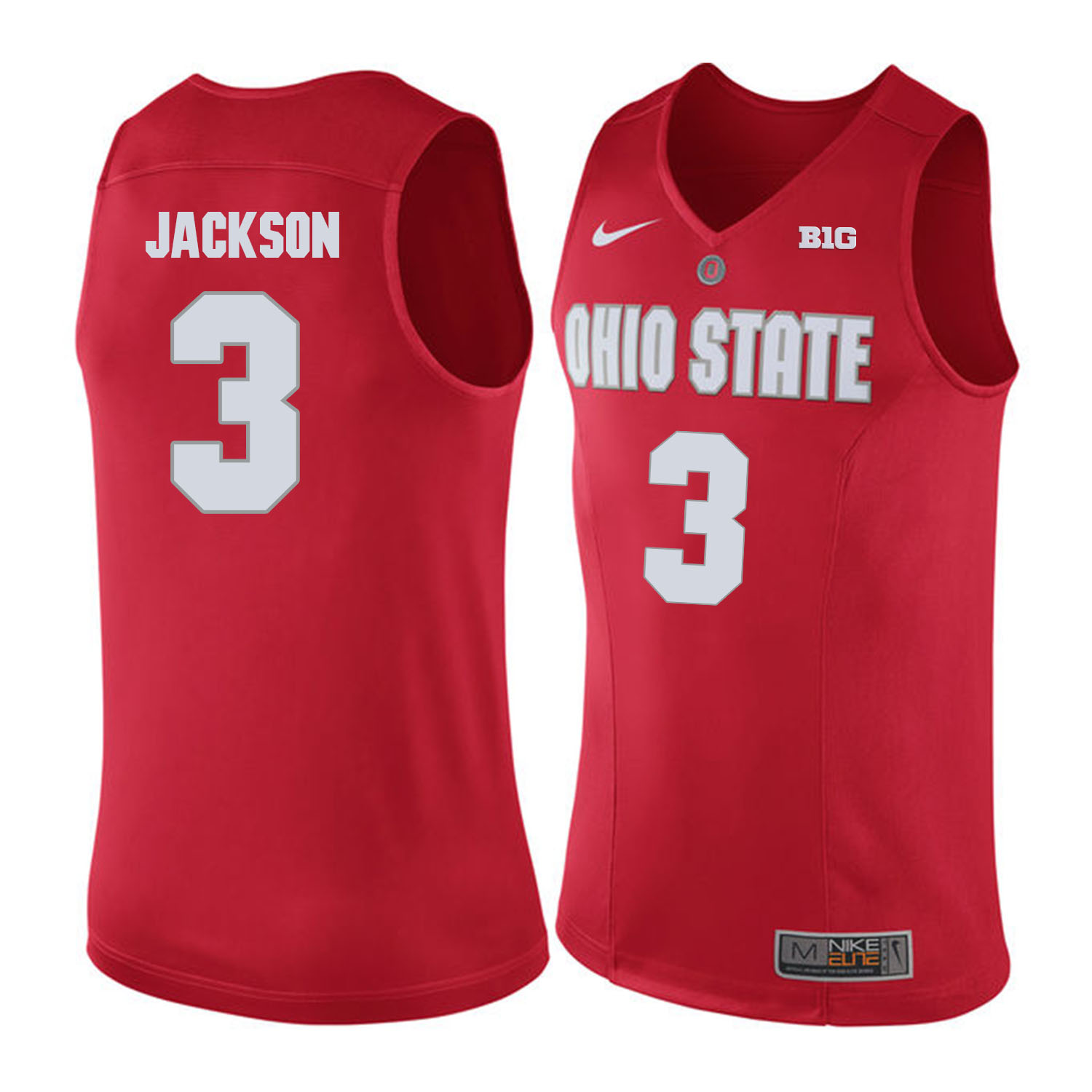 Ohio State Buckeyes #3 C.J. Jackson Red College Basketball Jersey